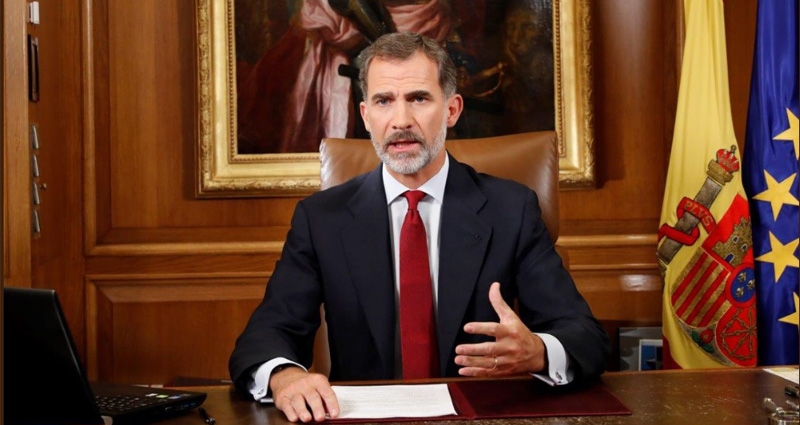 El Rey Felipe VI durante el discurso del 3 de octubre (Foto: @CasaReal)