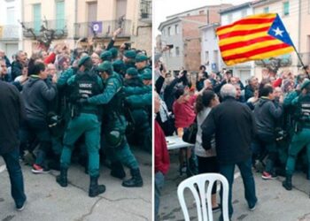 Imágenes denunciadas por 'Le Monde' sobre el 1-O en Cataluña
