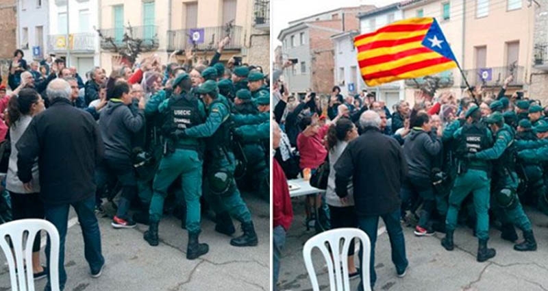 Imágenes denunciadas por 'Le Monde' sobre el 1-O en Cataluña