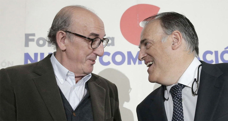 Jaume Roures (Mediapro) y Javier Tebas (La Liga)