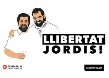 Cartel pidiendo la liberación de 'los Jordis'
