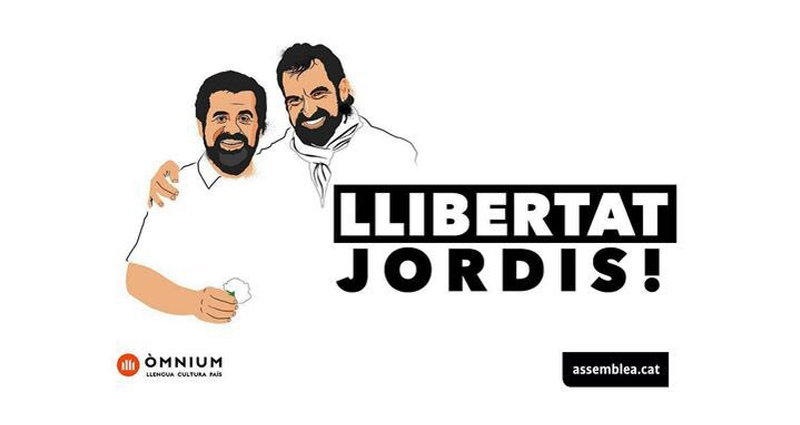 Cartel pidiendo la liberación de 'los Jordis'