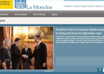 Página web de Moncloa en su versión en inglés