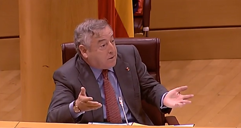 José Antonio Sánchez, presidente de RTVE durante su comparecencia en el Senado