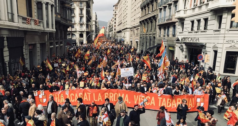 Manifestación promovida por la Plataforma por Tabarnia. Foto: Sentit Comú