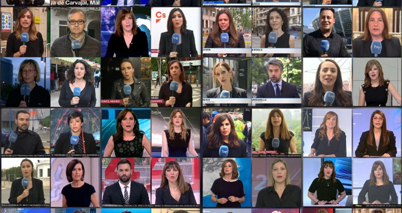 Trabajadores de RTVE en el último viernes negro