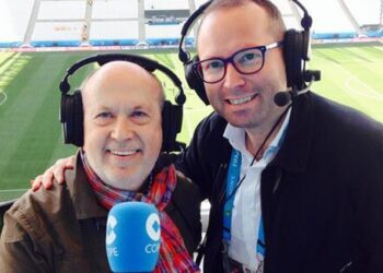 Manolo Oliveros, junto a José Manuel Oliva