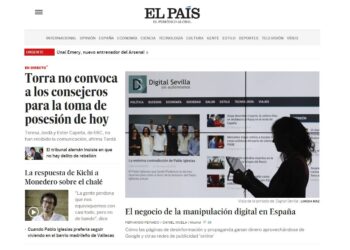 Portada de El País hablando de Digital Sevilla