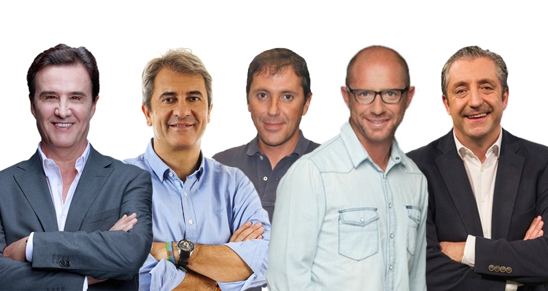 José Ramón de la Morena, Manolo Lama, Paco González, Jesús Gallego y Josep Pedrerol