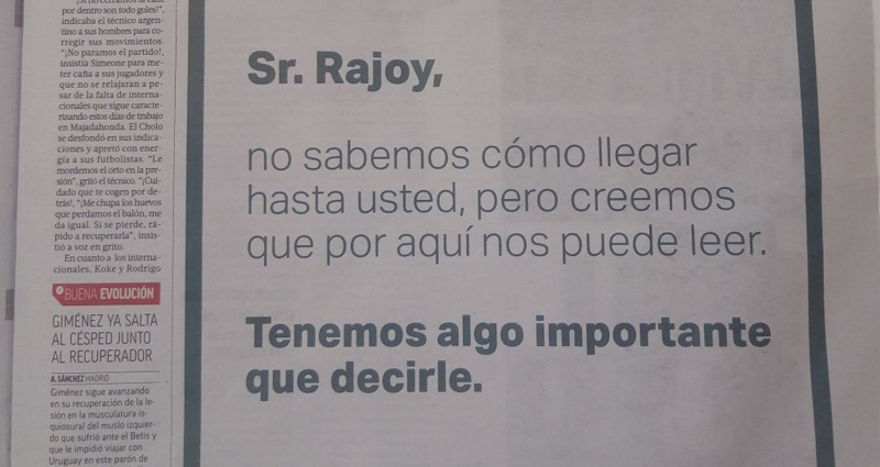 El críptico anuncio colgado por 'Salvados' para pedirle una entrevista a Mariano Rajoy