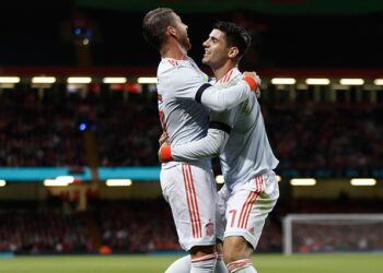 Sergio Ramos celebra un gol (RFEF)