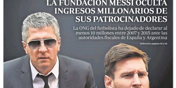 Portada de 'ABC' en la que se informaba de las irregularidades de la Fundación Messi