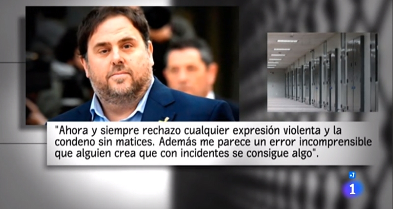 Intervención de Oriol Junqueras en 'Informe semanal'