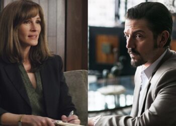 Julia Roberts, protagonista de 'Homecoming' (Amazon) y Michael Peña, protagonista de 'Narcos: México' (Netflix)