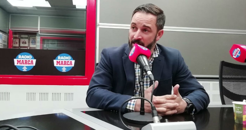 Santiago Abascal, durante su intervención en 'A diario' (Radio Marca)