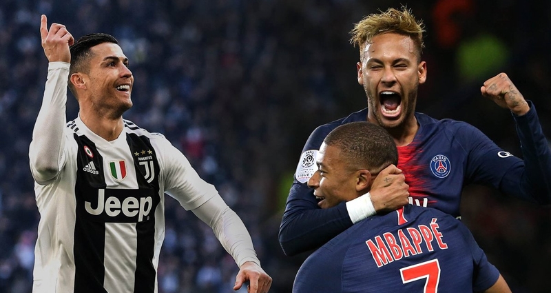 Cristiano Ronaldo, Neymar y Mbappé, estrellas de la Serie A y la Ligue 1, respectivamente