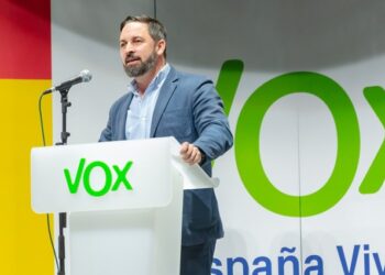 Santiago Abascal en un mitin de Vox