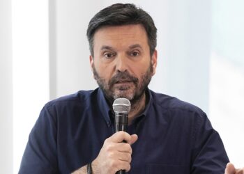 Juan Andrés García Ropero 'Borpi, director de Deportes de Movistar+, durante la presentación de la nueva temporada de F1