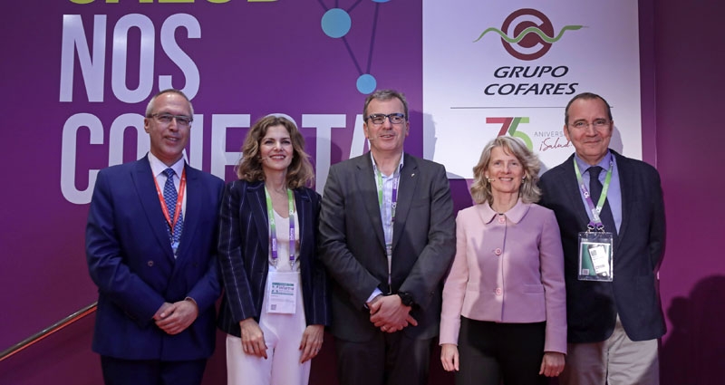 Mesa SEVeM Infarma, Juan Jorge Poveda, director del Gabinete de Dirección de Cofares y vocal de Distribución del COF de Madrid; M. Ángeles Figuerola, directora General de SEVeM; Joan Calduch, tesorero del COF de Barcelona; Sonia Ruiz, directora del Depar