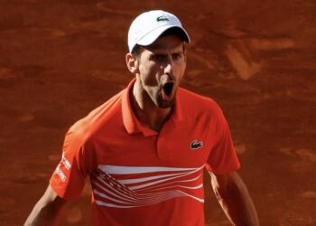 Novak Djokovic durante la final del Mutua Madrid Open