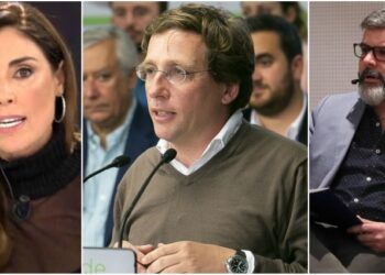 De izquierda a derecha: Isabel Rábago, José Luis Martínez Almeida y César De La Cruz