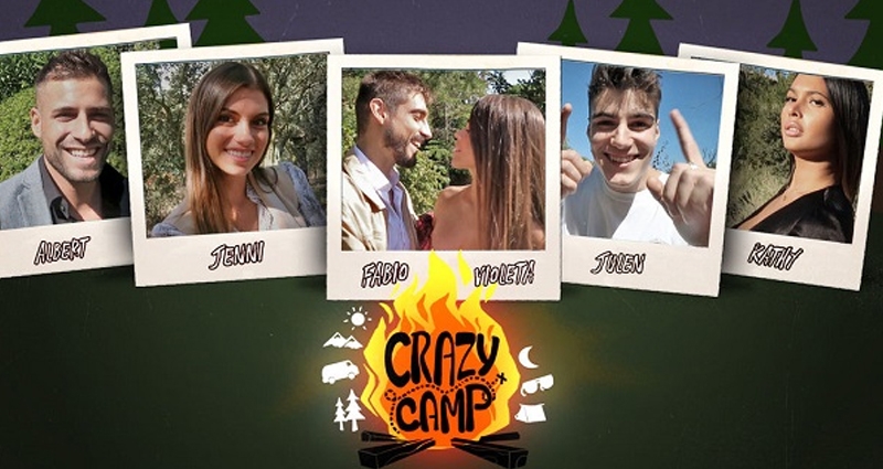 Violeta, Fabio, Julen, Albert Pertiguista, Jennifer Baldini y Kathy, protagonistas de 'Crazy camp'