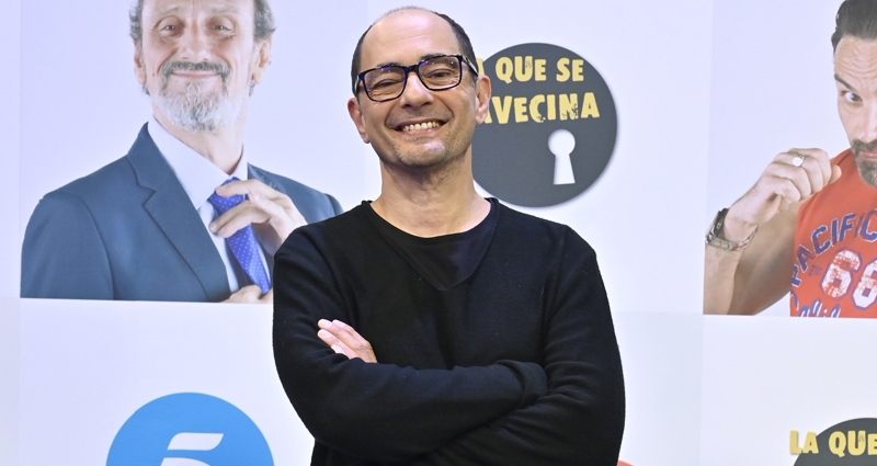 Jordi Sánchez, Antonio Recio en 'LQSA', durante la presentación de los nuevos capítulos de la serie (Mediaset)