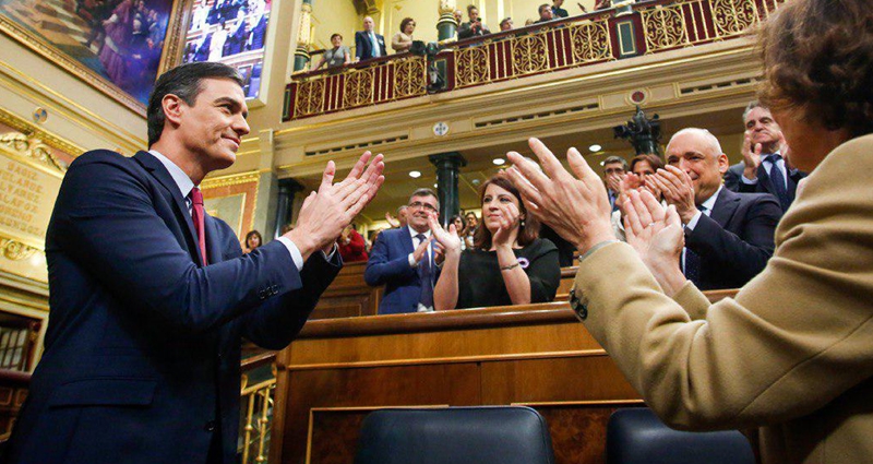 Pedro Sánchez tras ser investido como presidente del Gobierno