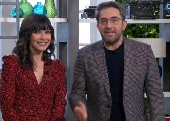 Marta Fernández junto a Màxim Huerta en su estreno en 'A partir de hoy'