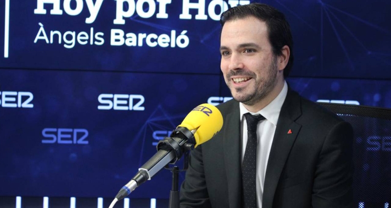 Alberto Garzón durante una entrevista en 'Hoy por hoy' (Cadena SER)