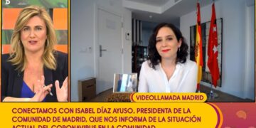Isabel Díaz Ayuso durante su intervención en 'Sálvame'