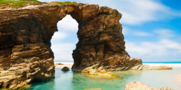 Beach of the Cathedrals (As Catedrais beach) or Beach of the Holy Waters, located in Ribadeo, Galicia - Spain.