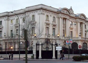 Italian Embassy in Madrid (Spain), at 98 Calle de Lagasca (street), in Salamanca district. Building from 1917.