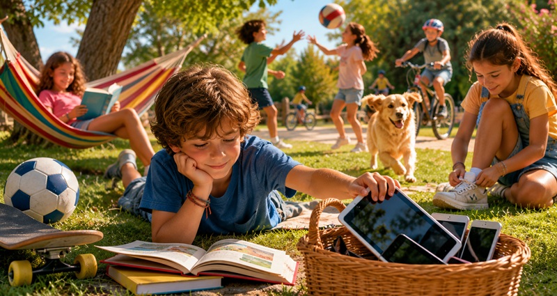 Los pediatras recomiendan aprovechar el verano para retirar las pantallas a los niños