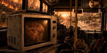VIVO EN UN MICROONDAS APARCADO EN UN BUS