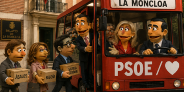 El autobús de La Moncloa para recoger a los imputados
