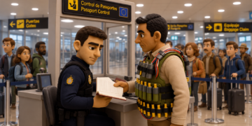 Control de pasaportes: todos pasa hasta que llega un italiano